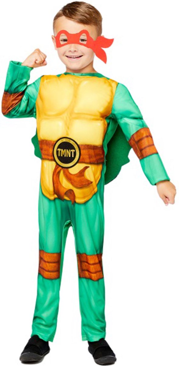 AMSCAN - Ninja Turtle kostuum met 4 maskers voor kinderen - 92/104 (3-4 jaar)