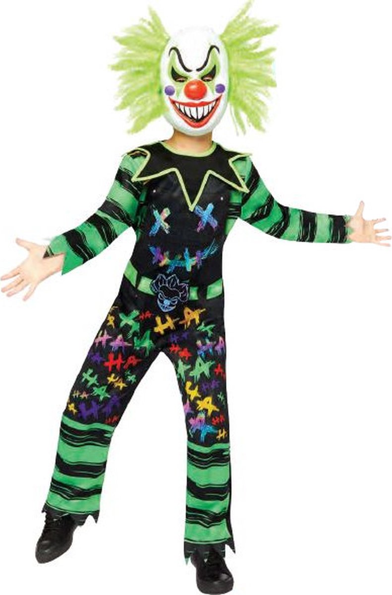 Amscan Verkleedpak Haha Clown Junior Polyester Zwart/groen Mt 128/140