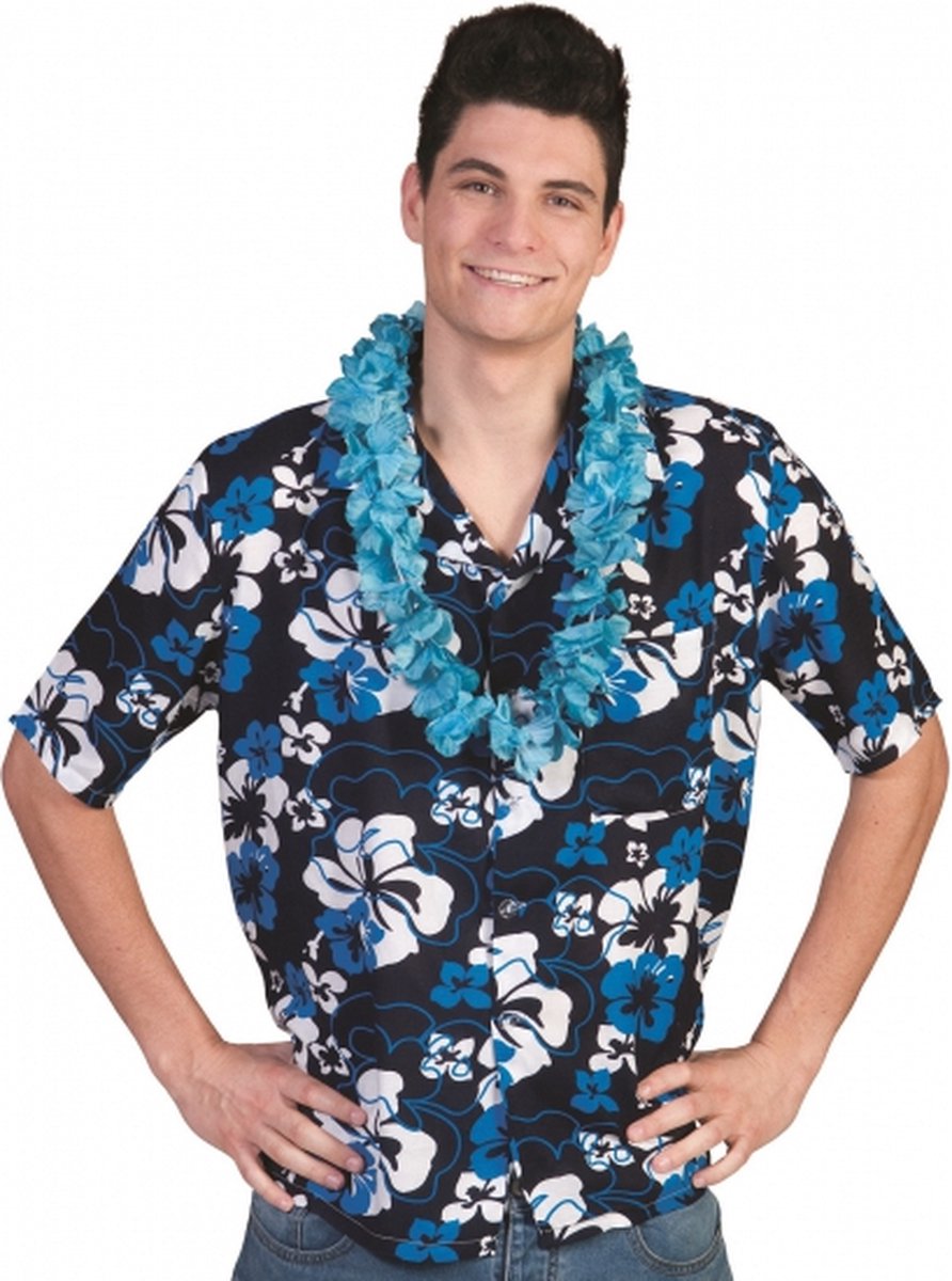 Blauwe Hawaii blouse Honolulu 56-58 (2xl/3xl)