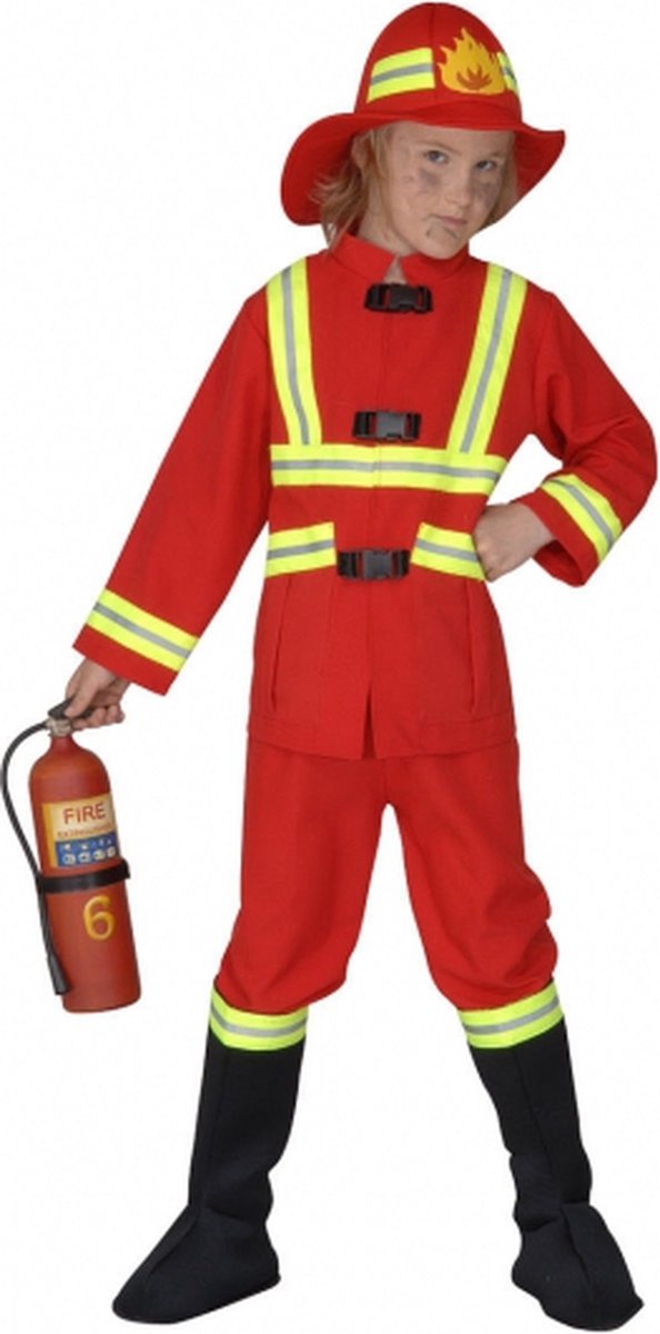 Brandweer kostuum kids rood 140