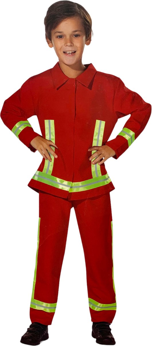 Brandweer outfit kinderen - Maat 122/128 - Carnavalskleding