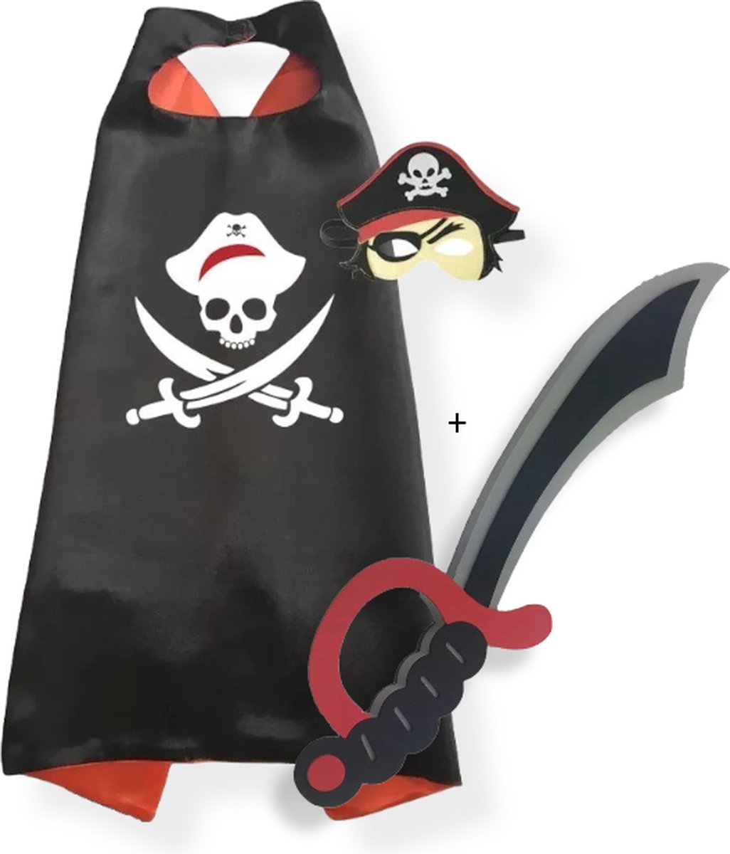 Cape - Masker - Zwaard - Piraat - Peter Pan - Kapitein Haak - Carnaval