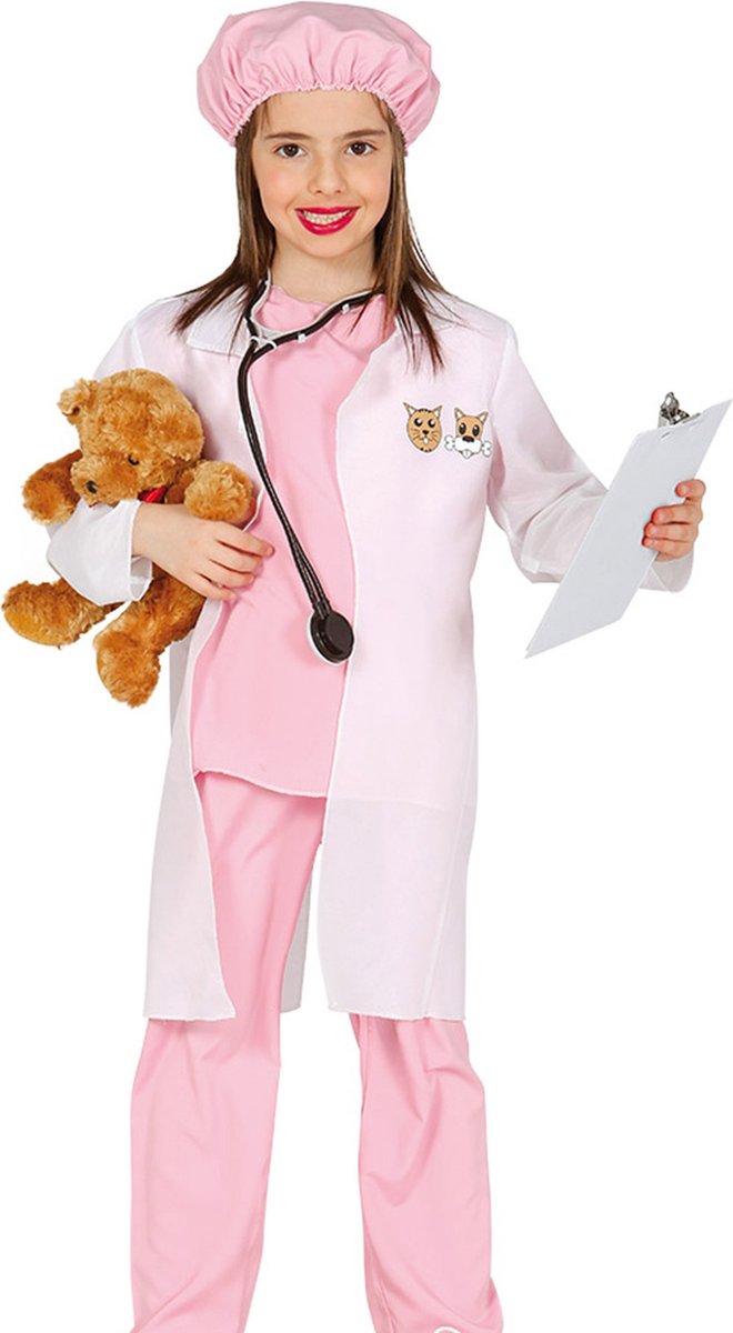FIESTAS GUIRCA, S.L. - Roze dierenarts kostuum voor meisjes - 110/116 (5-6 jaar)