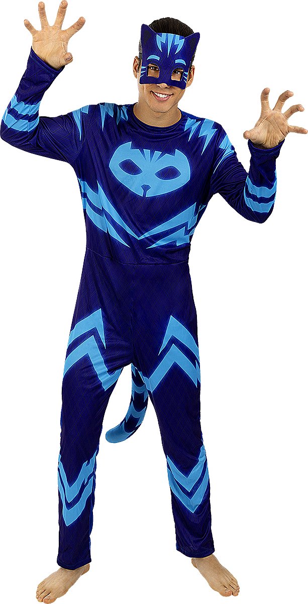 FUNIDELIA Catboy kostuum - PJ Masks voor mannen - Maat: M - Blauw