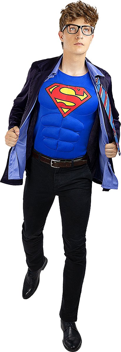 FUNIDELIA Clark Kent kostuum - Superman voor mannen - Maat: S-M