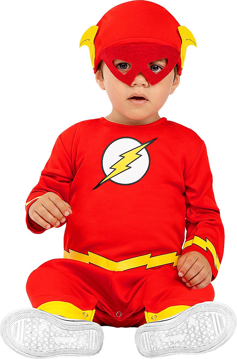 FUNIDELIA Flash kostuum voor baby - 12-24 mnd (81-92 cm) - Rood