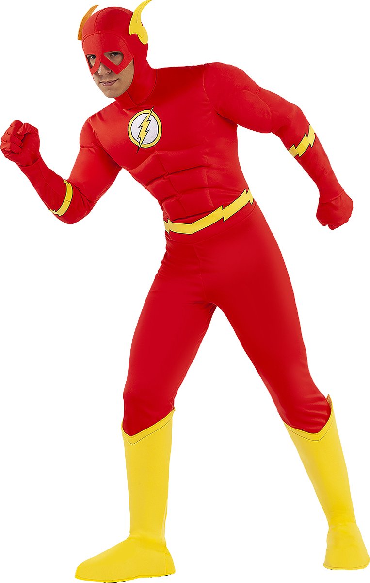 FUNIDELIA Flash kostuum voor mannen Superhelden - Maat: L - Rood
