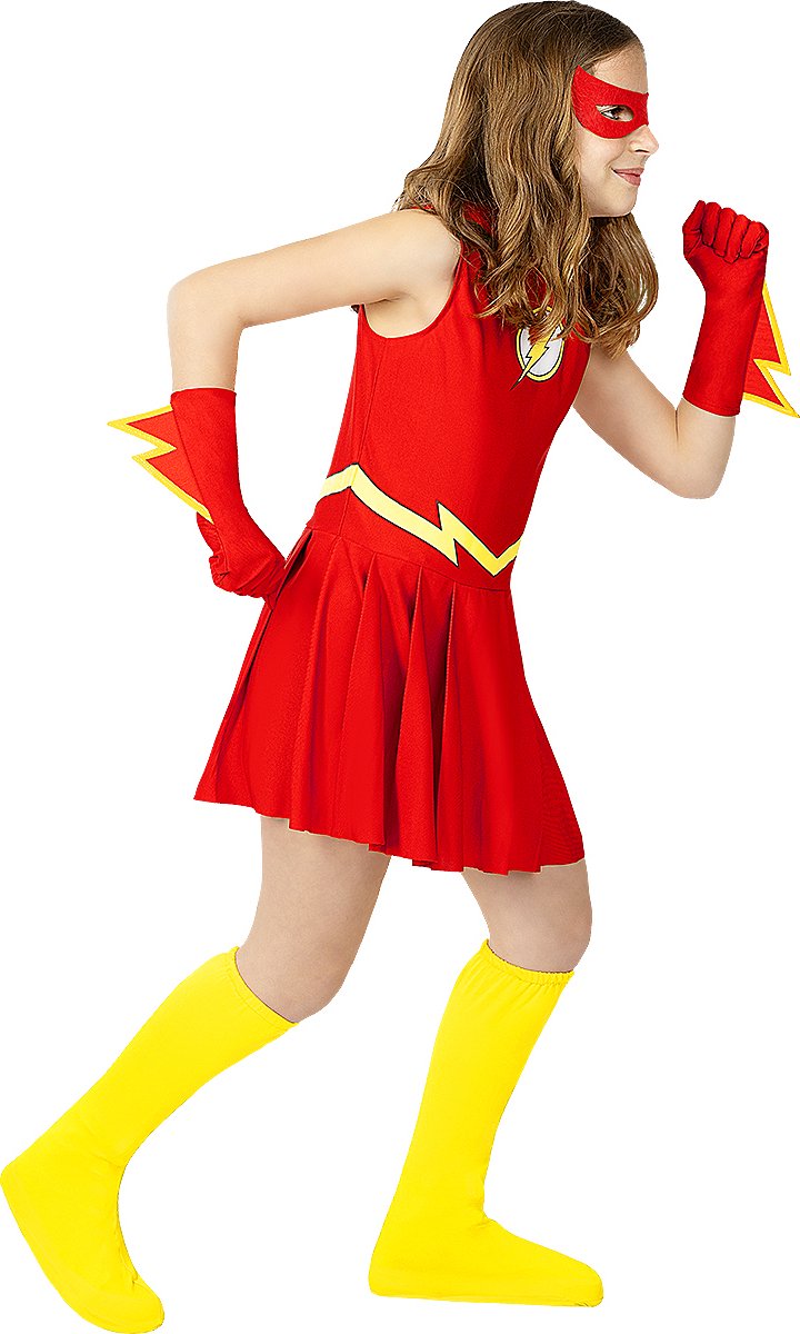 FUNIDELIA Flash kostuum voor meisjes - 3-4 jaar (98-110 cm) - Rood