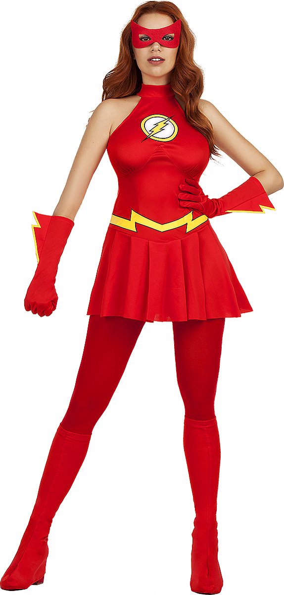 FUNIDELIA Flash kostuum voor vrouwen Superhelden - Maat: S - Rood