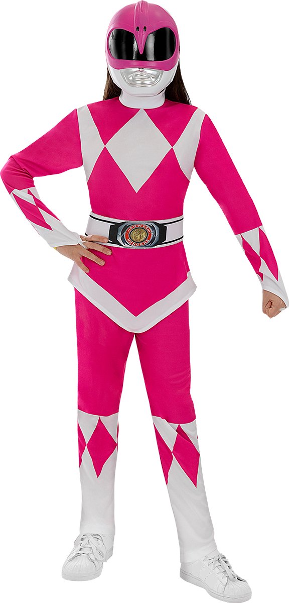 FUNIDELIA Roze Power Ranger-kostuum voor meisjes - Maat: 97 - 104 cm - Roze