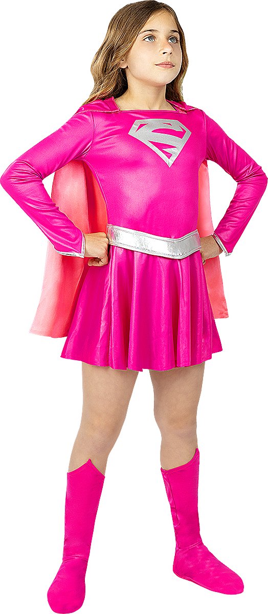 FUNIDELIA Roze Supergirl-kostuum voor meisjes - 3-4 jaar (98-110 cm)