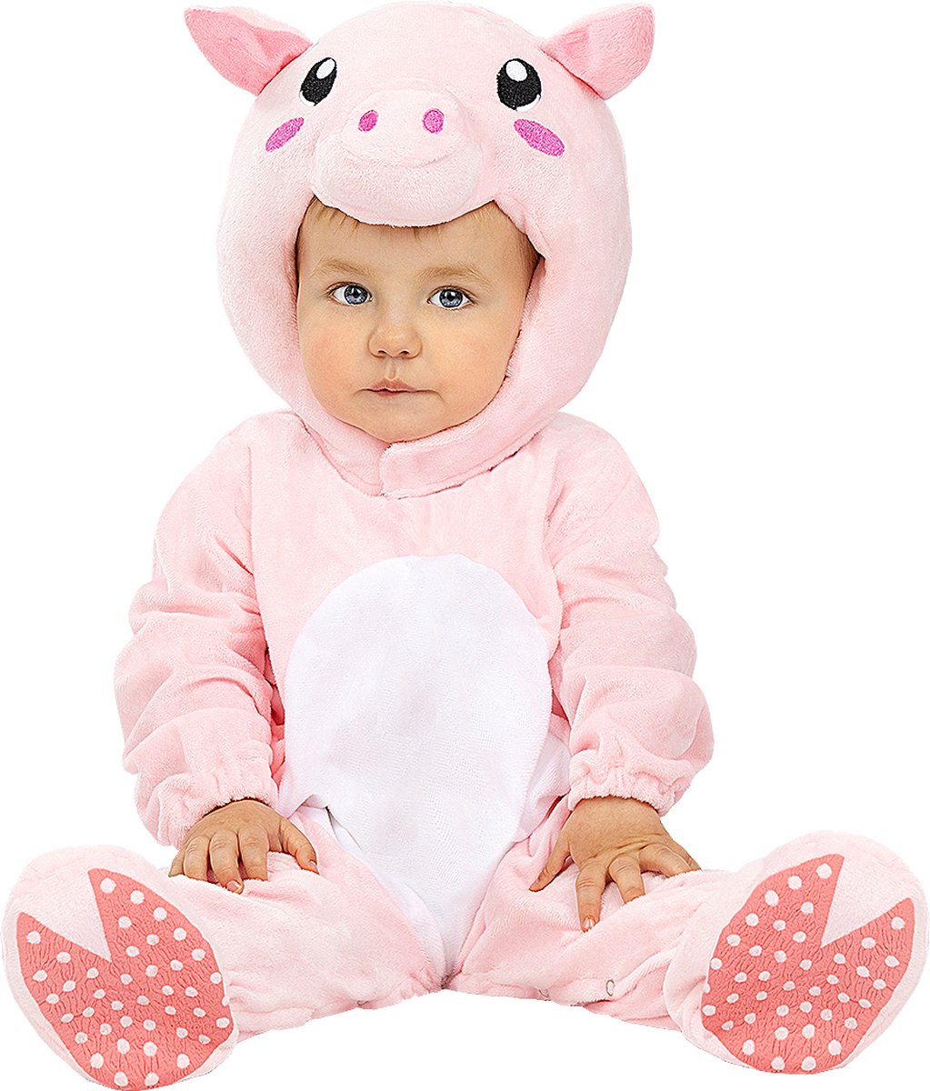 FUNIDELIA Varkens kostuum voor baby - 6-12 mnd (69-80 cm) - Roze
