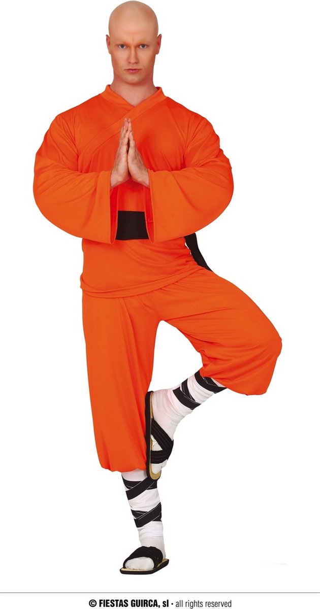 Fiestas Guirca Verkleedpak Shaolin Heren Polyester Oranje Maat L
