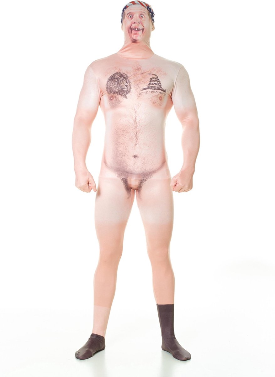 Gecensureerd naakt kostuum Morphsuits™ volwassenen - Verkleedkleding - 180 cm