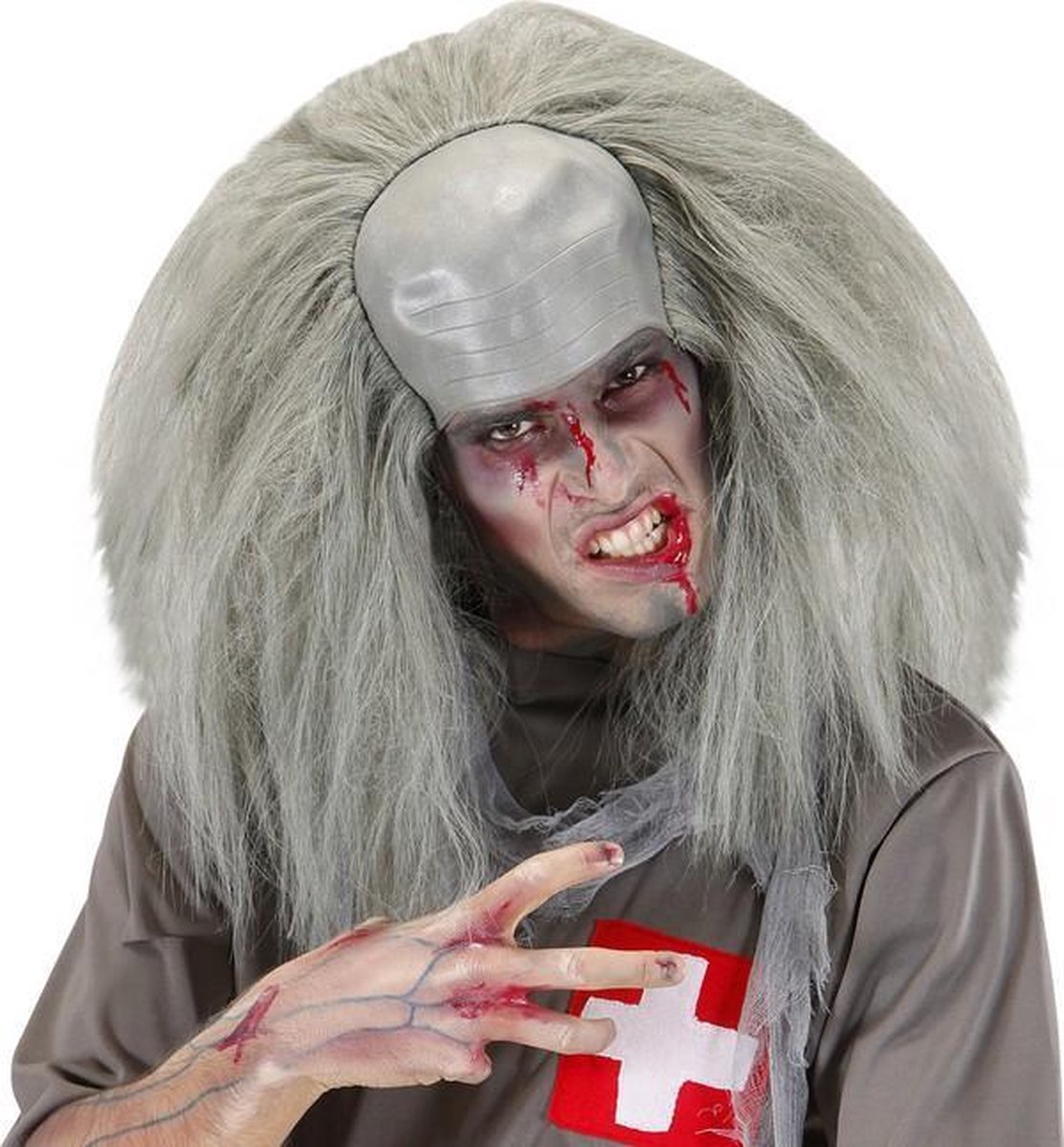 Gekke zombie pruik voor heren Halloween - Verkleedpruik - One size