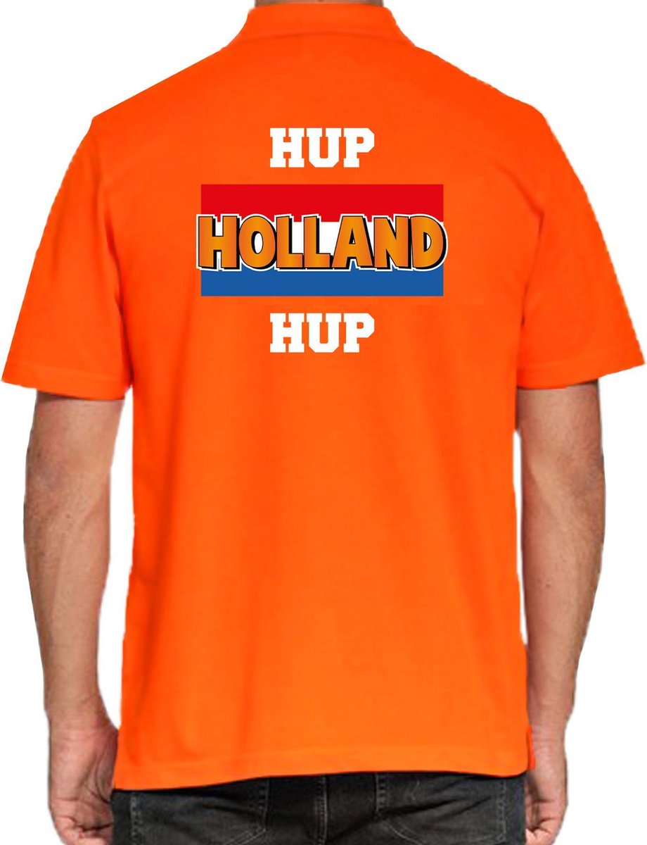 Grote maten oranje polopoloshirt Holland / Nederland supporter hup Holland hup EK/ WK voor heren XXXL