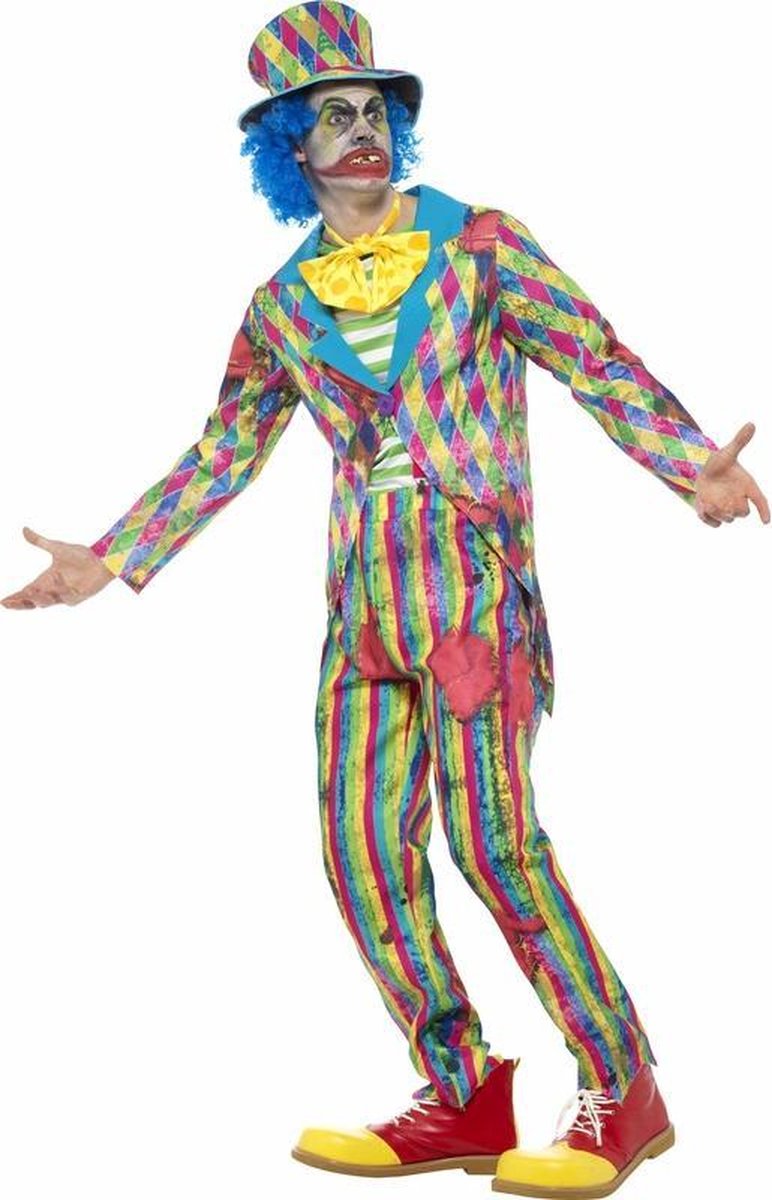 Halloween - Gestreept horror clowns kostuum voor mannen 52/54