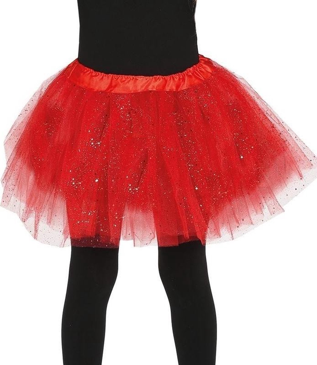 Halloween - Petticoat/tutu rokje rood 31 cm voor meisjes - Tule onderrokjes rood voor kinderen