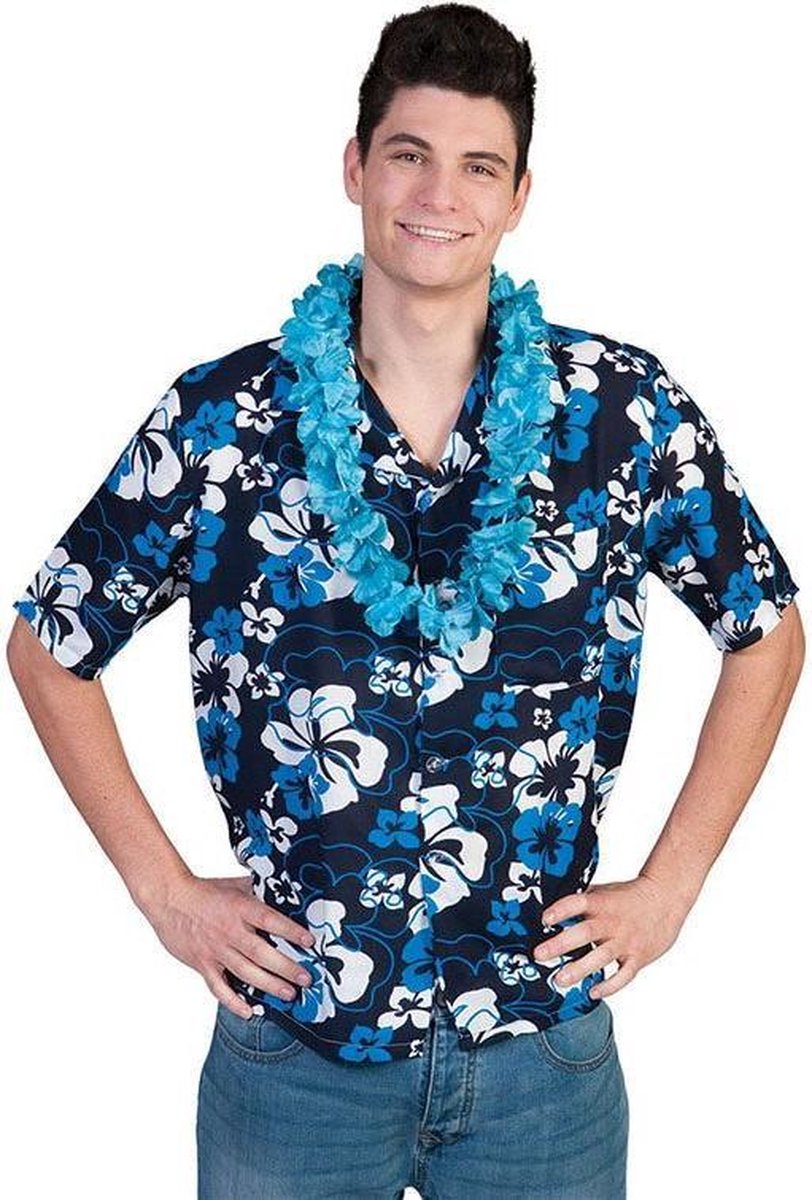Hawaii & Carribean & Tropisch Kostuum | Flower Power Hawaii Hemd | Maat 48-50 | Carnaval kostuum | Verkleedkleding