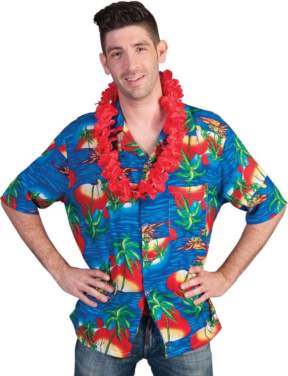 Hawaii & Carribean & Tropisch Kostuum | Tropisch Hawaii Hemd | Maat 48-50 | Carnaval kostuum | Verkleedkleding