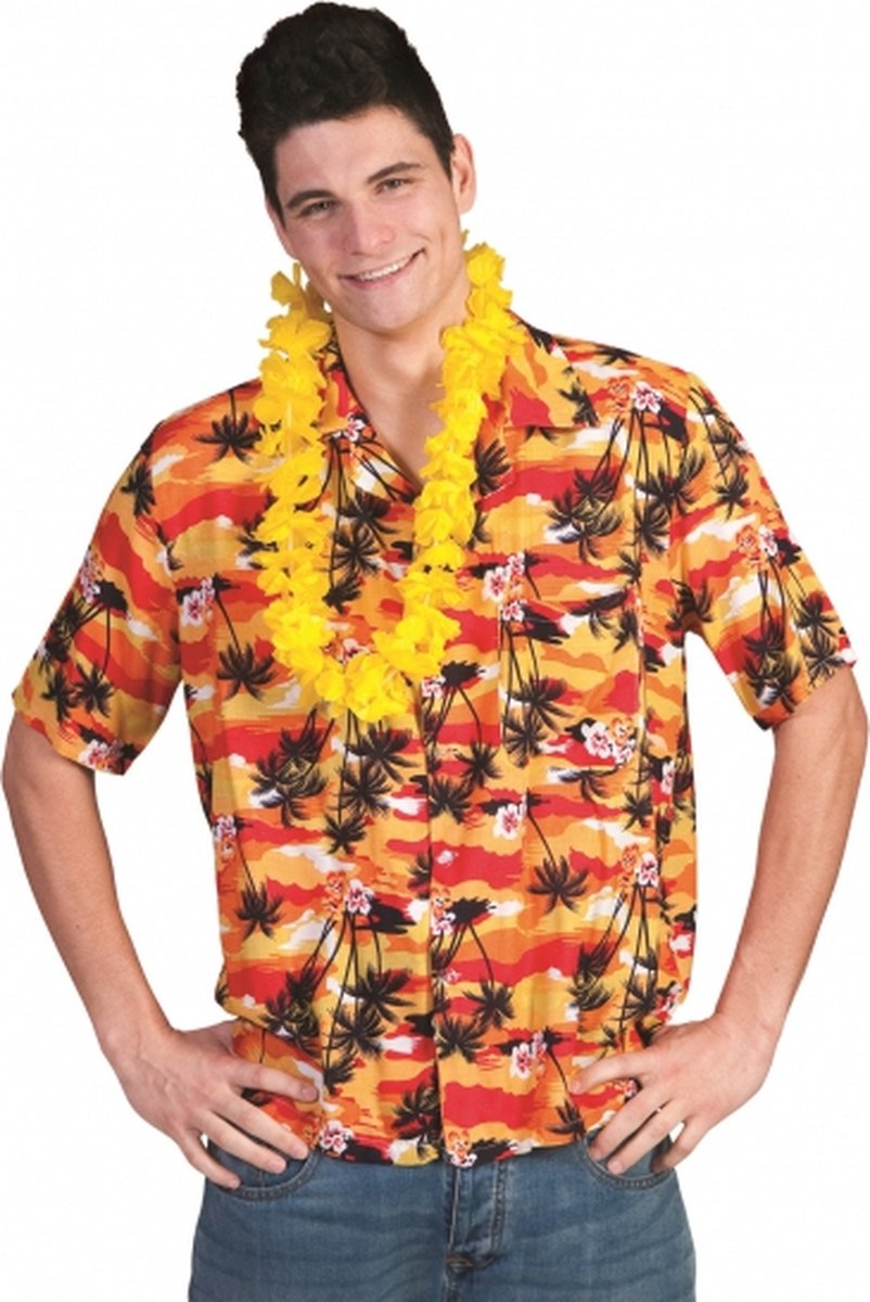Hawaii shirt rood/oranje 56-58 (2xl/3xl)