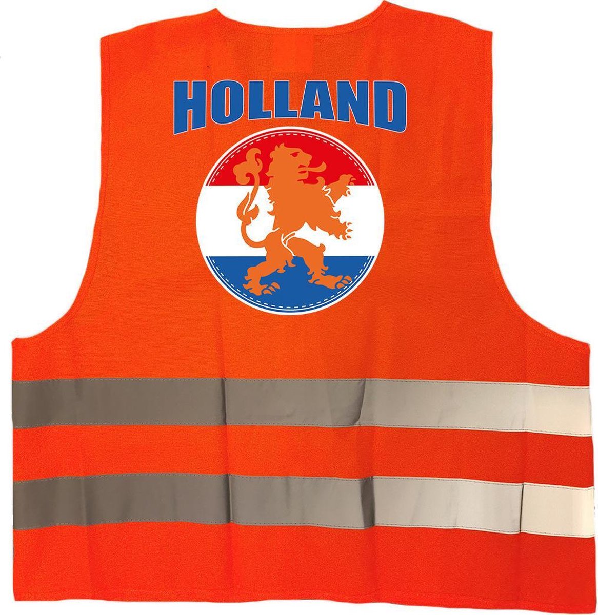 Holland hesje reflecterend - oranje leeuw met Nederlandse vlag - EK / WK / Holland supporter kleding - veiligheidshesje