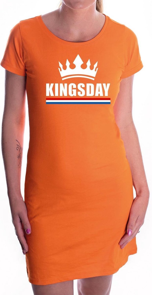 Kingsday jurkje oranje voor dames - Koningsdag - supporters kleding / oranje jurkjes M