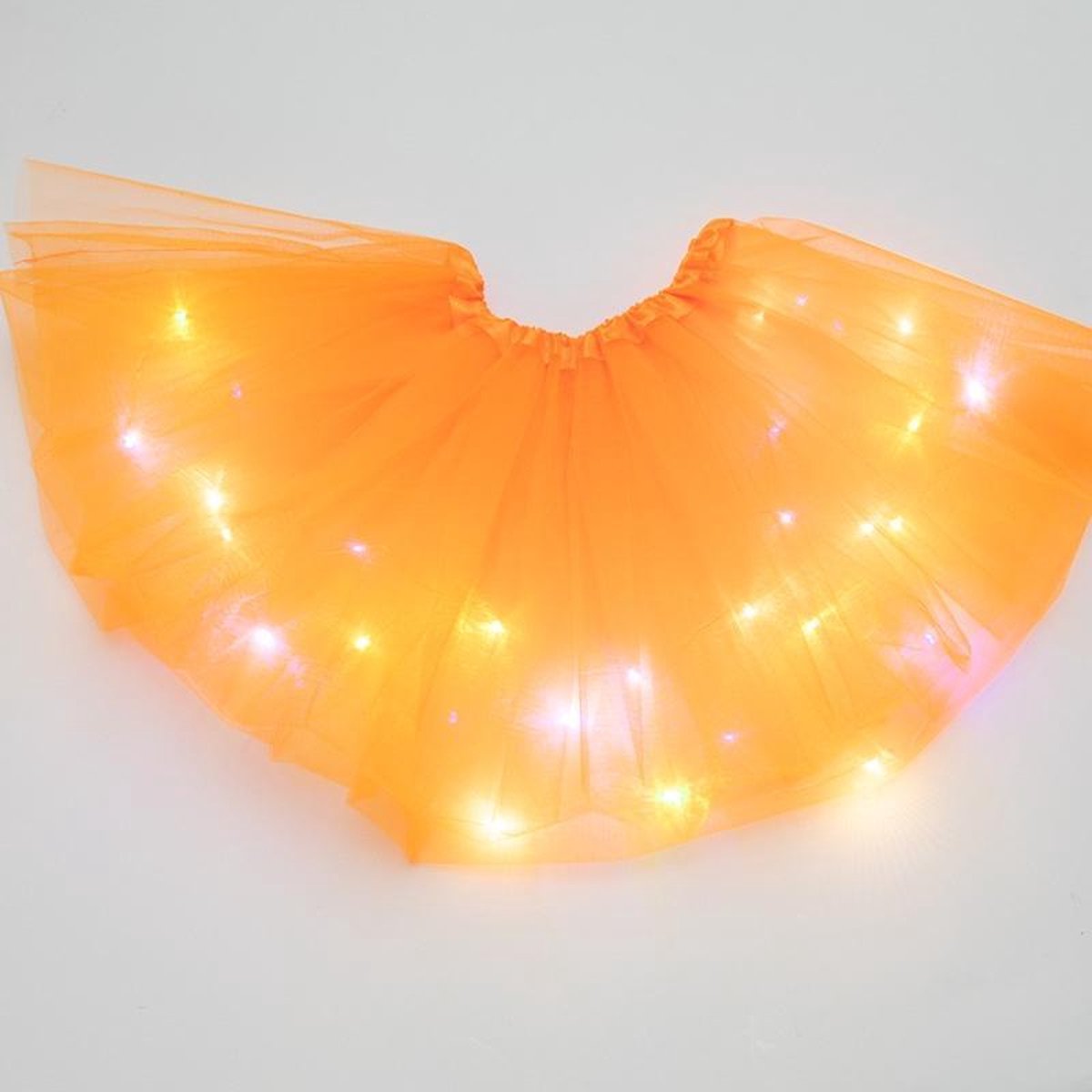 LED - Rokje - Tutu - Groot - Oranje - Met Gekleurde RGB Verlichting