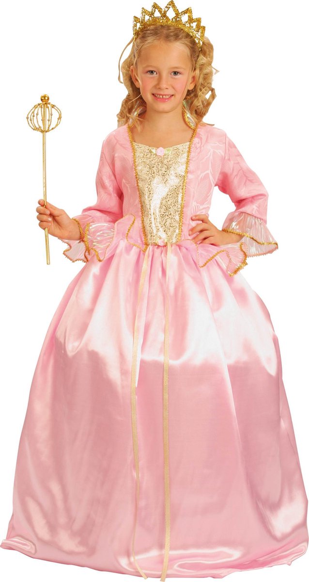 LUCIDA - Luxe roze prinsessenkostuum voor meisjes - L 128/140 (10-12 jaar)