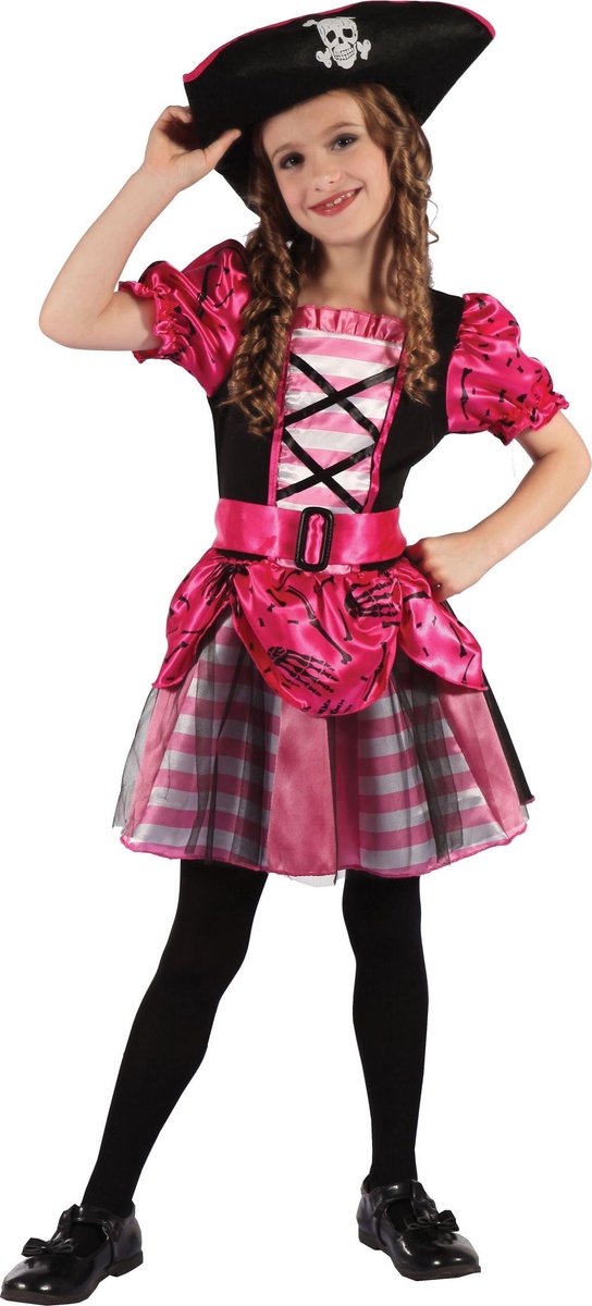 LUCIDA - Roze piraten zeerover kostuum voor meisjes - S 110/122 (4-6 jaar)