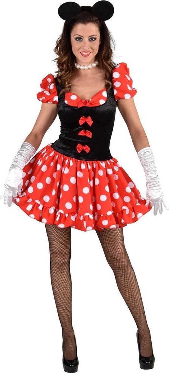 Magic By Freddy's - Mickey & Minnie Mouse Kostuum - Tekenfilm Muis Minnie - Vrouw - rood - Small - Carnavalskleding - Verkleedkleding