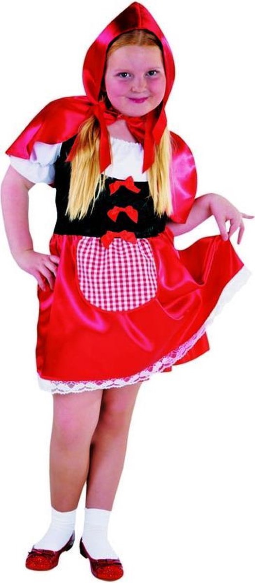Magic By Freddy's - Roodkapje Kostuum - Grootmoeders Kleine Schat Roodkapje - Meisje - rood - Maat 152 - Carnavalskleding - Verkleedkleding