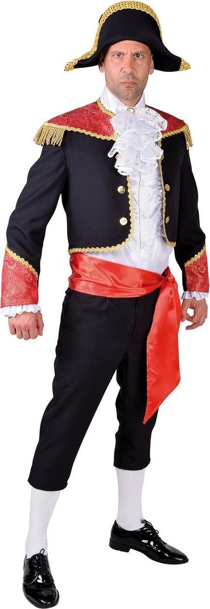 Magic By Freddy's - Spaans & Mexicaans Kostuum - Trotse Zwart Rode Spaanse Stierenvechter Toreador - Man - zwart - Small - Carnavalskleding - Verkleedkleding