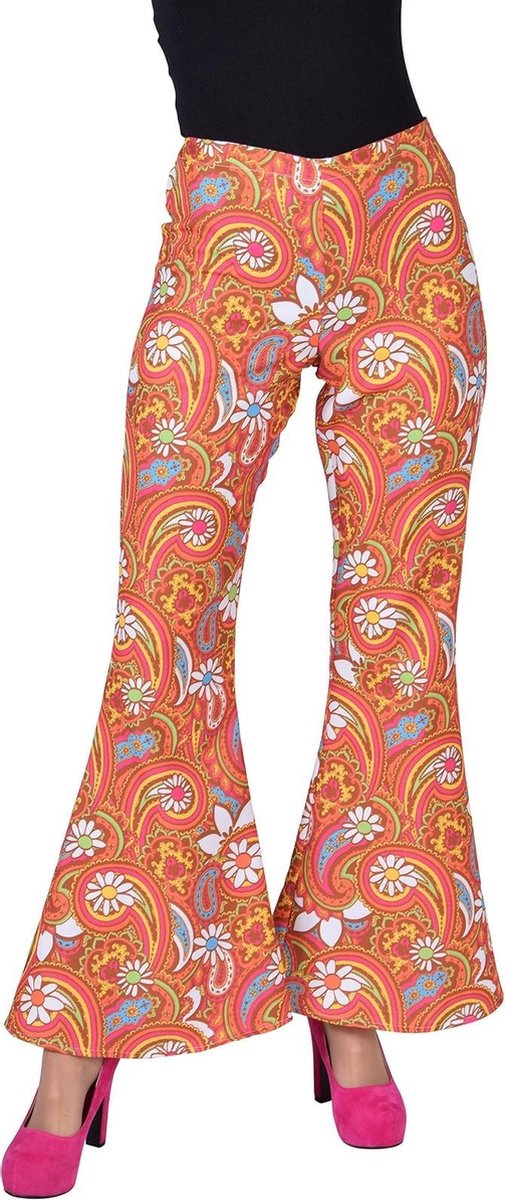 Magic Design Hippiebroek Paisley Dames Polyester Oranje/bruin Maat L