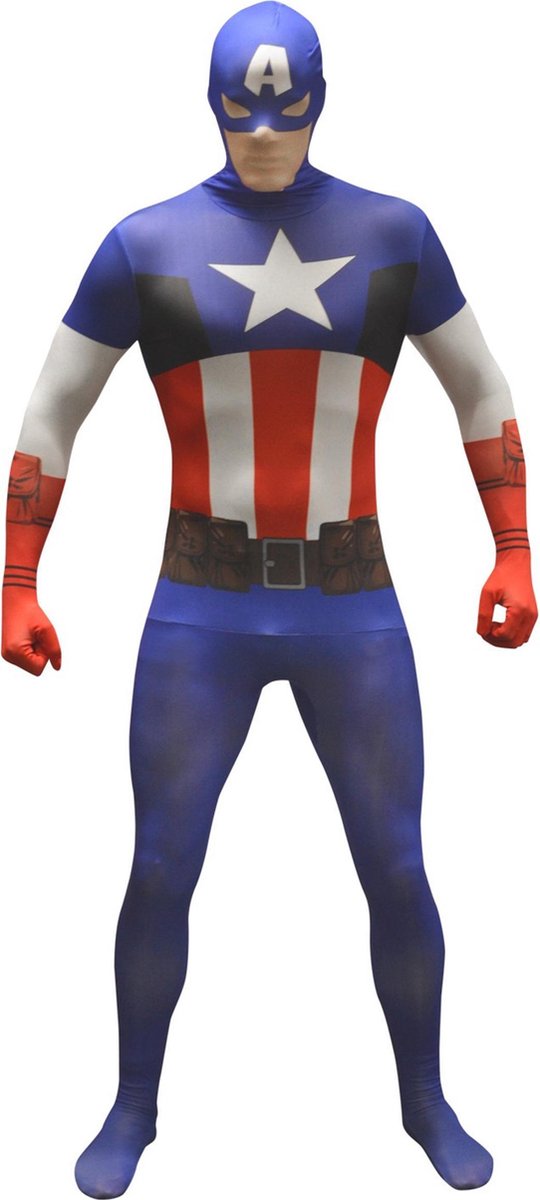 MorphSuits - Morphsuits Captain America kostuum voor volwassenen - M (tot max. 160 cm)