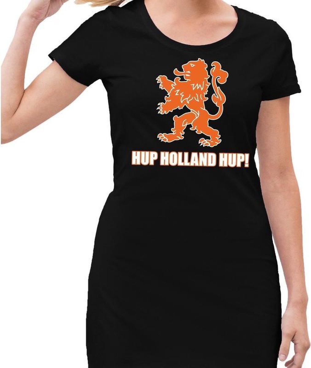 Nederland supporter jurkje Hup Holland Hup zwart voor dames - landen kleding L