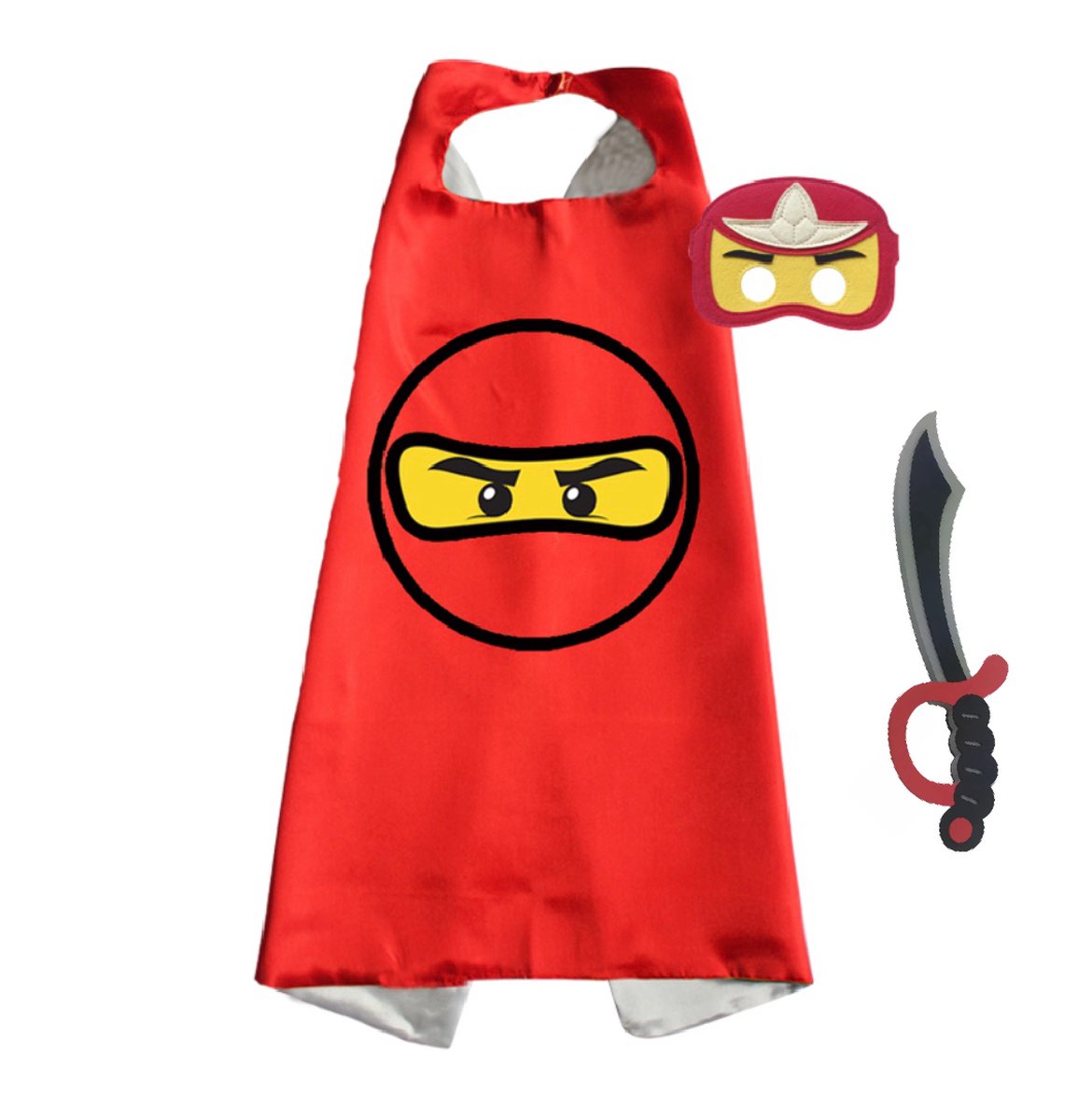 Ninjago Cape - Masker - Zwaard - Verkleedkleding - Kinderen - Rood