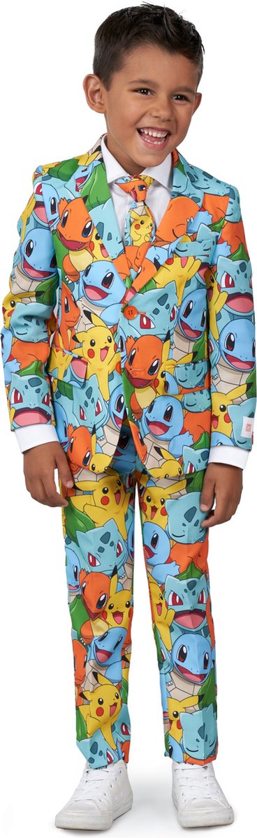 OppoSuits BOYS POKÉMON™ - Jongens Pak - Nintendo Game Pikachu Bulbasaur Squirtle Charmander Outfit - Meerkleurig - Maat EU 98/104
