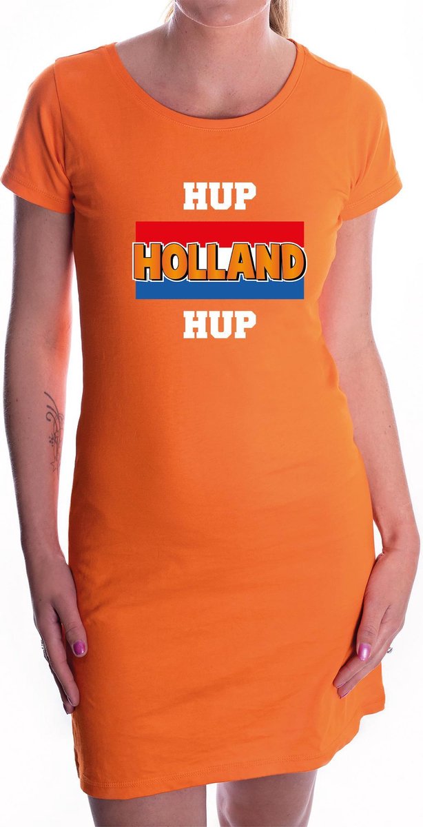 Oranje fan jurkje voor dames - hup Holland hup - Nederland supporter - EK/ WK dress / outfit S