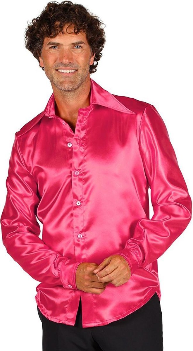 Overhemd roze satijn
