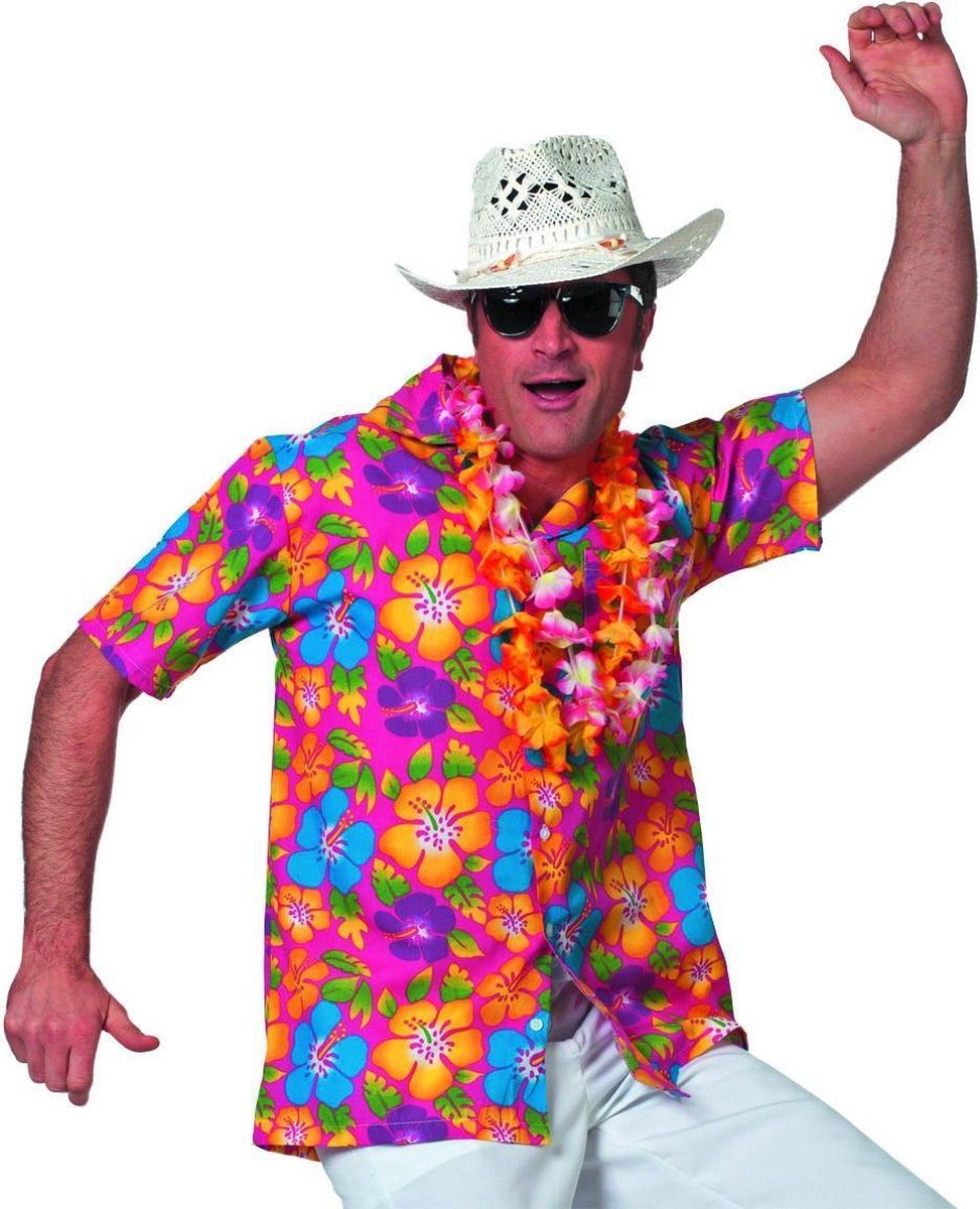 Party Hawaii Shirt Heren Oranje - L
