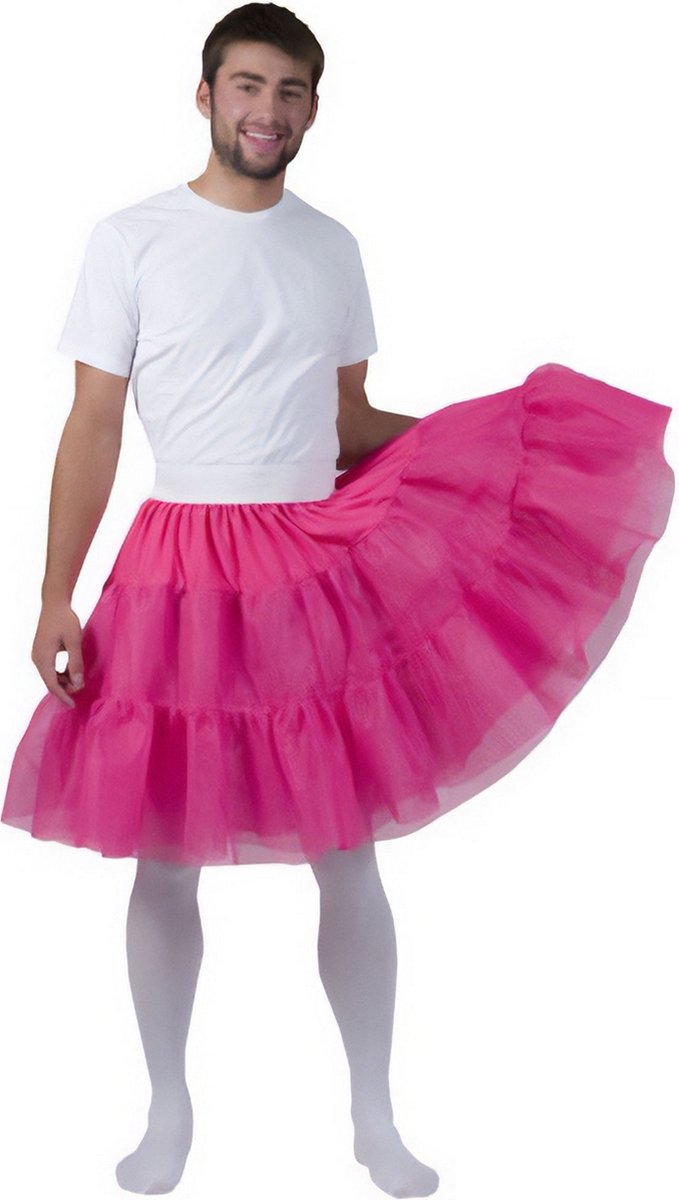 Pierros - Dans & Entertainment Kostuum - Fleurige Roze Petticoat Bella - Man - roze - One Size - Carnavalskleding - Verkleedkleding