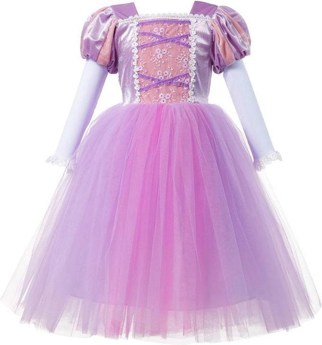 Prinses - Luxe prinses Rapunzel jurk - Prinsessenjurk - Verkleedkleding - Maat 122/128 (130) 6/7 jaar