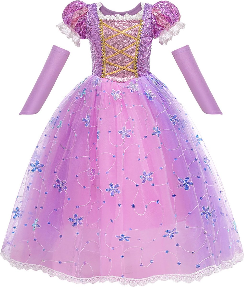 Rapunzel prinsessenjurk - Prinsessenjurk - Verkleedkleding - Maat 110/116 (4/5 jaar)