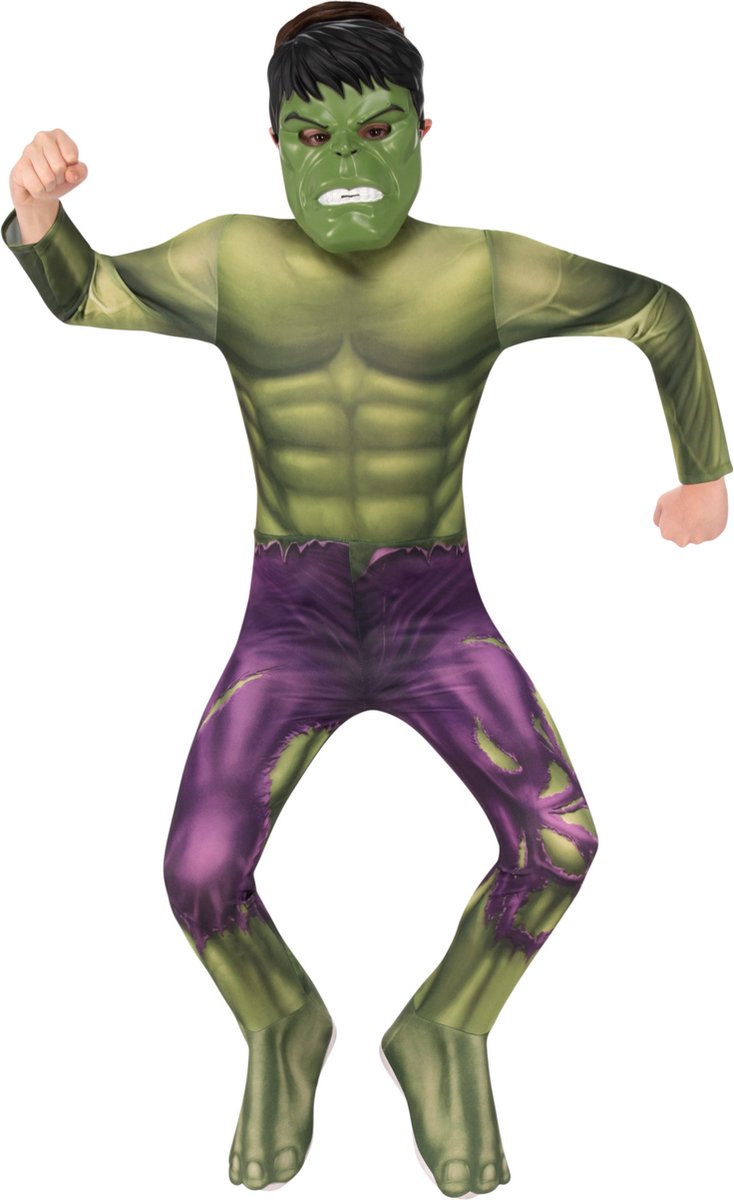 Rubies - Hulk Kostuum - Hulk Kostuum Kind - groen,paars,zwart - Maat 104 - Carnavalskleding - Verkleedkleding