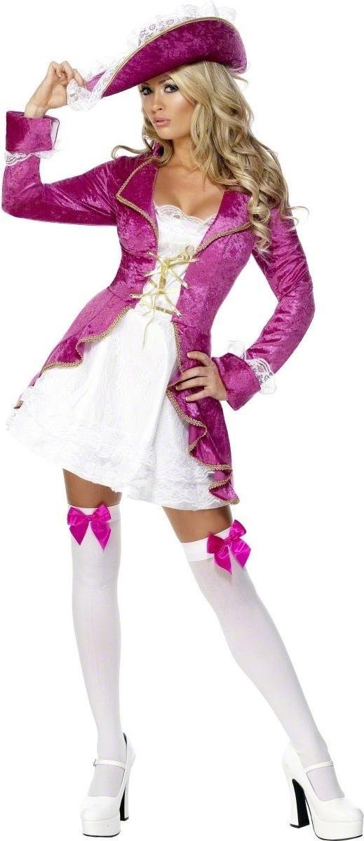 SMIFFY'S - Fuchsia roze piraten pak voor vrouwen - M
