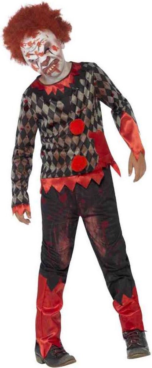 SMIFFY'S - Zombie clown Halloween kostuum voor kinderen - 116/128 (4-6 jaar)