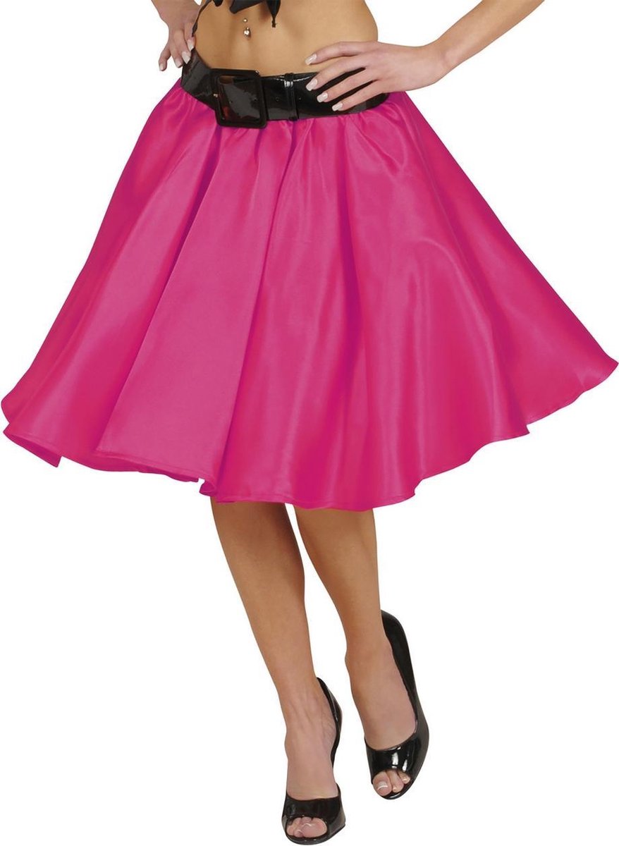 Satijnen Rokje Met Petticoat Roze | One Size
