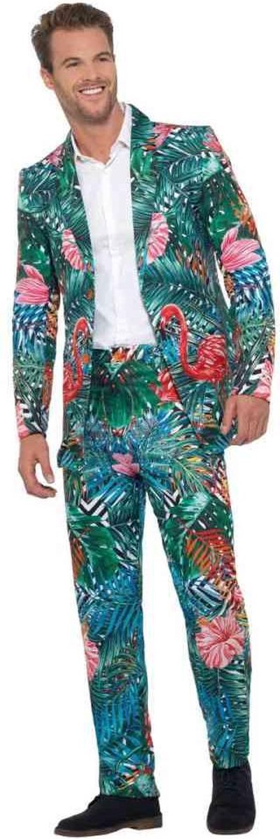 Smiffy's - Hawaii & Carribean & Tropisch Kostuum - Tropisch Flamingo Hawaii - Man - multicolor - Medium - Carnavalskleding - Verkleedkleding