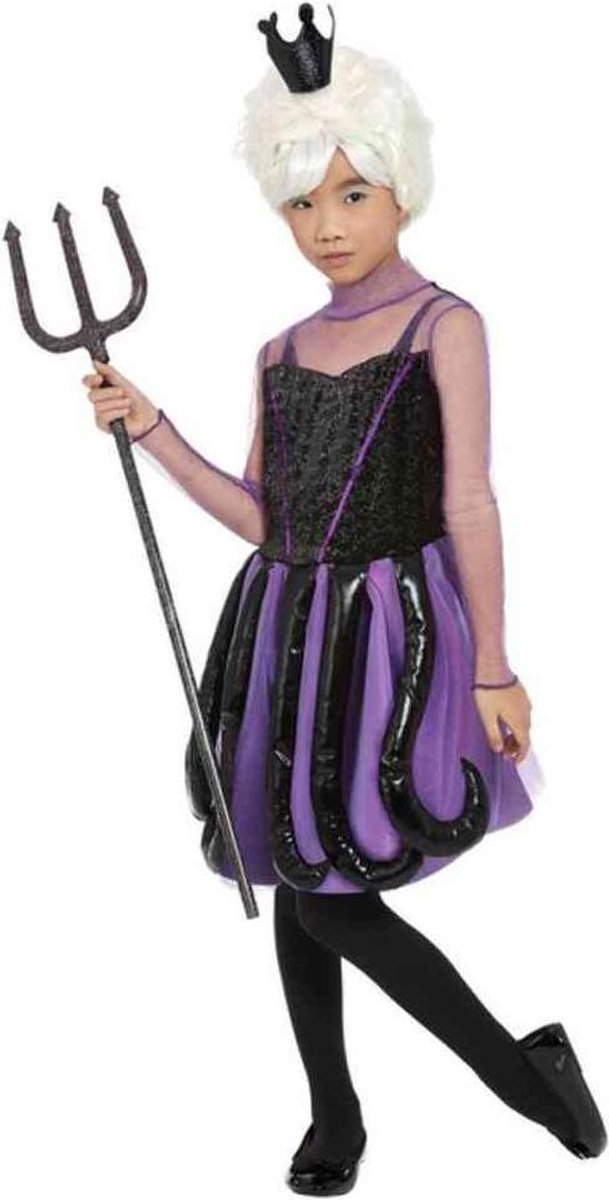 Smiffy's - Heks & Spider Lady & Voodoo & Duistere Religie Kostuum - Octopus Heks Ursula - Meisje - paars,zwart - Small - Halloween - Verkleedkleding